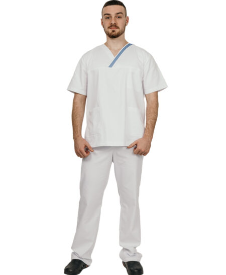 Ιατρικό κουστούμι εφημερίας ανδρικό TROT SCRUB λευκό- Roi Medicals