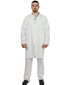 Ιατρική στολή αντρική TROT SMOCK με φερμουάρ λευκή - Roi Medicals