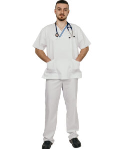 Ιατρικό κουστούμι εφημερίας ανδρικό TROT SCRUB λευκό- Roi Medicals